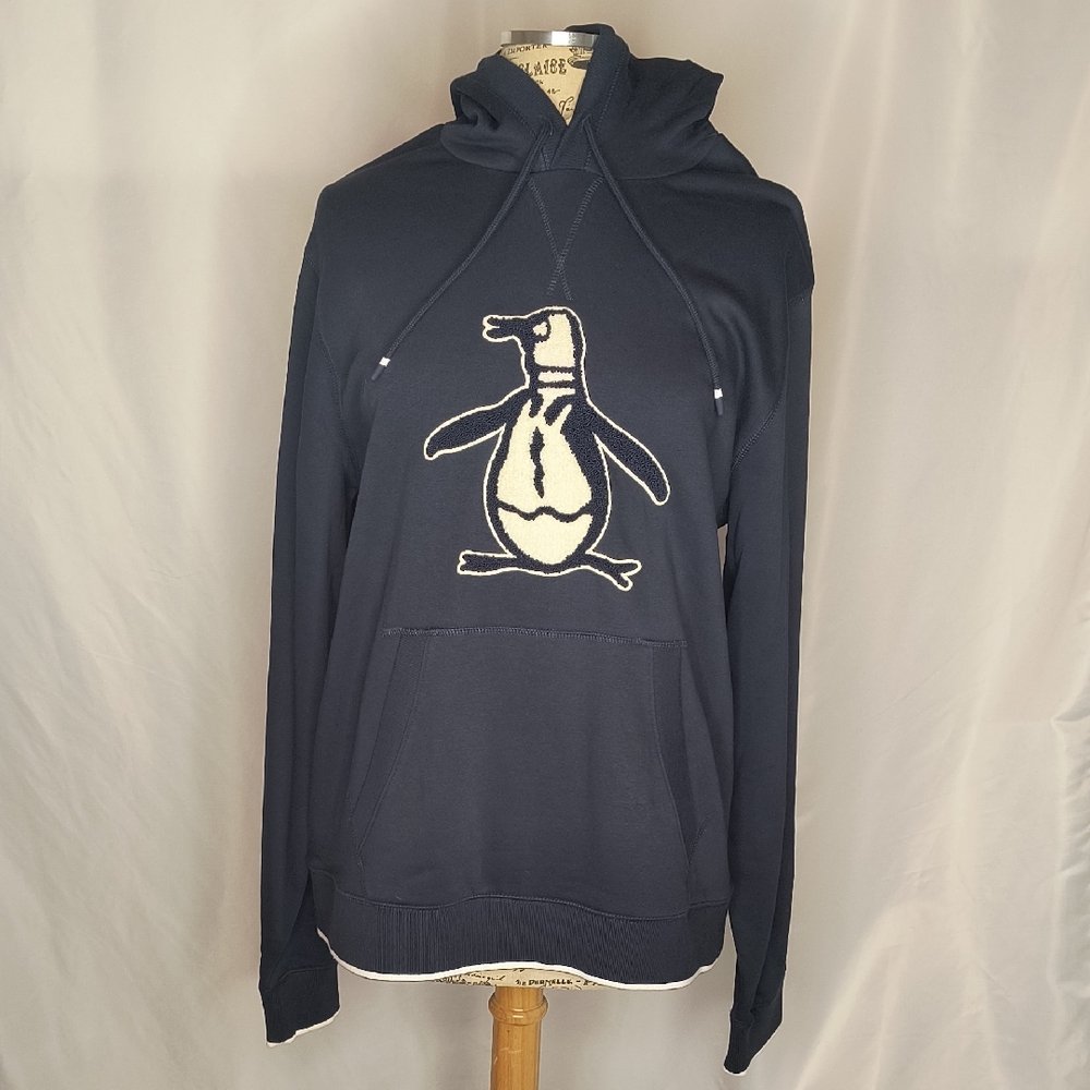 "New" Original Penguin Dark Blue Hoodie with Penguin Graphic
